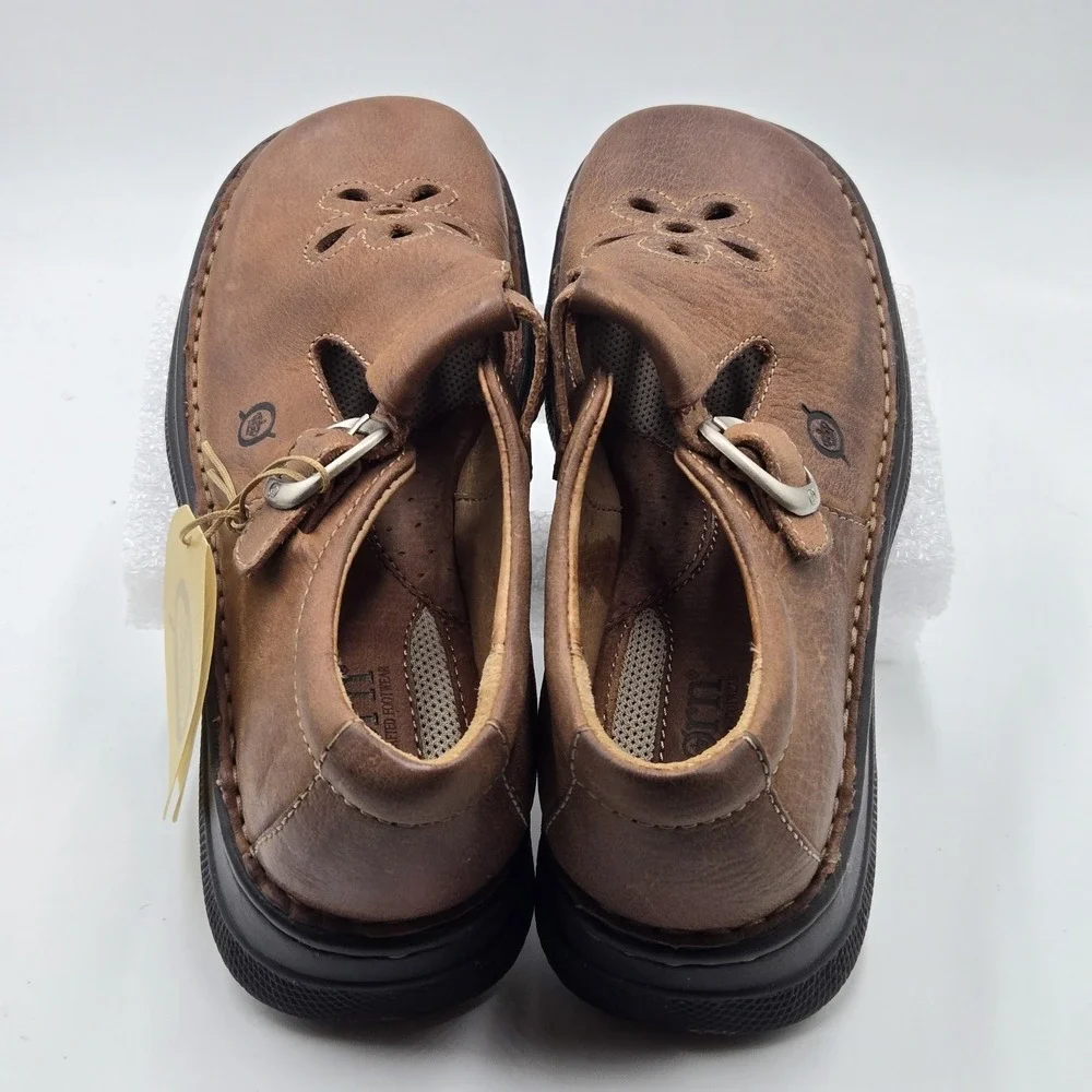 Born Trinity Shoes Girls Size 2.5 Brown Leather Mary Jane Flats BC14256 School